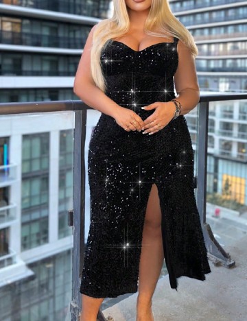 Rochie lunga SHEIN CURVE, negru