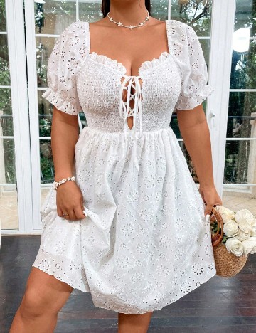 Rochie scurta SHEIN CURVE, alb