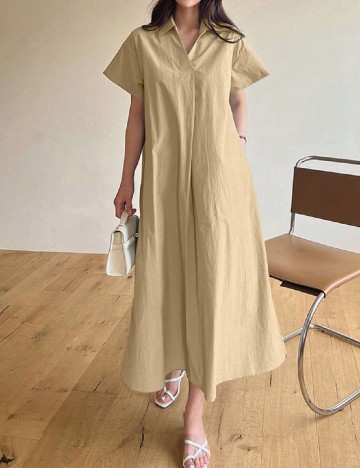Rochie lunga Dazy, crem