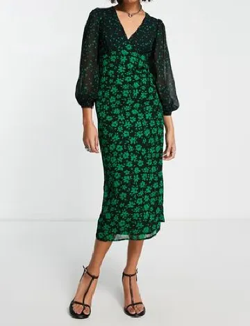 Rochie medie Violet Romance, negru/verde Negru