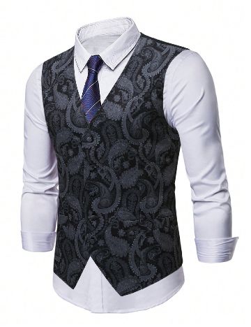 Vesta SHEIN Plus Size Men, negru