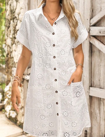 Rochie scurta Emery Rose, alb