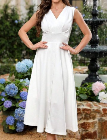 Rochie medie SHEIN, alb