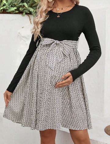 Rochie scurta SHEIN Maternity, negru/maro