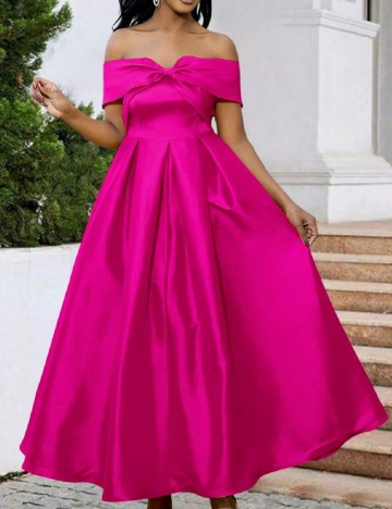 Rochie lunga Aomei, roz