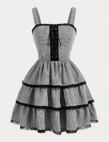 Rochie scurta SHEIN, alb/negru