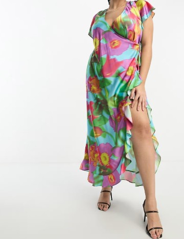 Rochie lunga ASOS Curve, mix culori