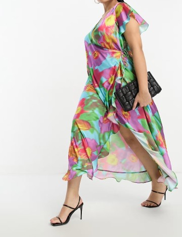Rochie lunga ASOS Curve, mix culori