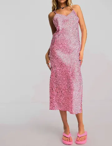 Rochie medie Heartbreak, roz Roz