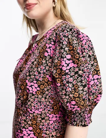 Rochie medie Simply Be Plus Size, floral print Floral print