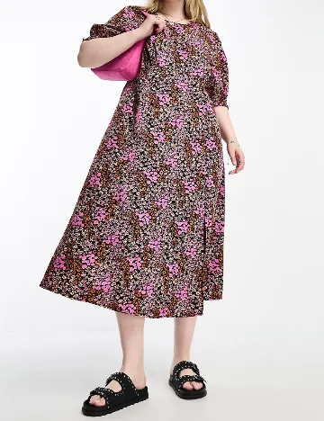 Rochie medie Simply Be Plus Size, floral print Floral print