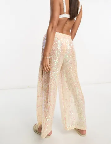 Pantaloni de plaja Miss Selfridge, crem Crem