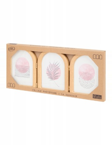 Rama foto in 3 parti pentru fotografii cu dimensiunea 10 x 15 cm Home Accents, maro