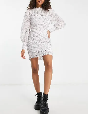 Rochie scurta Glamorous, alb Alb