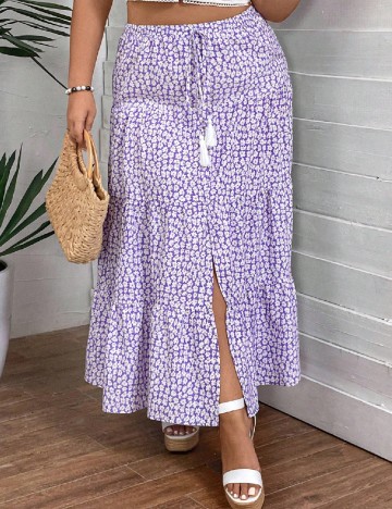 Fusta SHEIN CURVE, floral