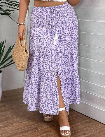 Fusta SHEIN CURVE, floral Floral print