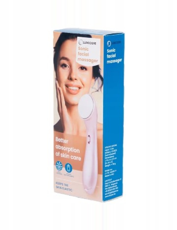 Aparat de masaj facial sonic cu vibratii sonore Luxicare, roz