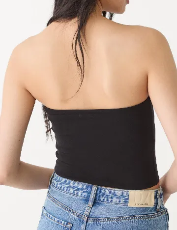 Set topuri 2 bucati Stradivarius, alb/negru Negru