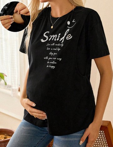 Tricou SHEIN Maternity, negru