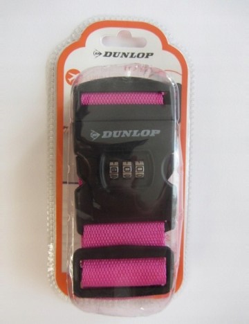 Curea de siguranță pentru bagaje cu încuietoare cu cod Dunlop, roz