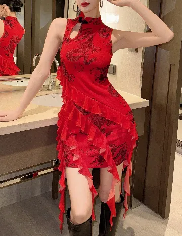 Rochie scurta SHEIN, rosu Rosu