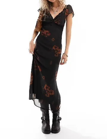 Rochie medie Reclaimed Vintage, negru Negru