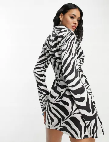 Rochie scurta Public Desire, alb/negru Alb