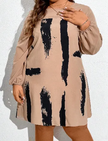 Rochie scurta SHEIN CURVE, maro/negru Maro