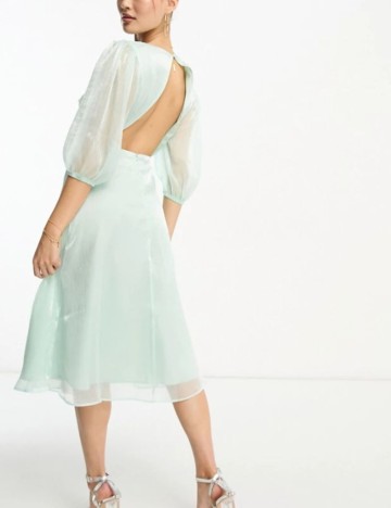 Rochie medie Collective The Label, turcoaz