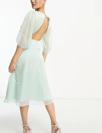 Rochie medie Collective The Label, turcoaz Verde