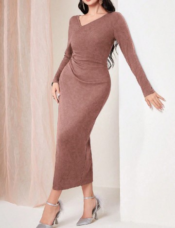 Rochie lunga SHEIN, roz pudra