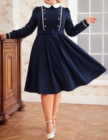 Rochie medie SHEIN CURVE, bleumarin
