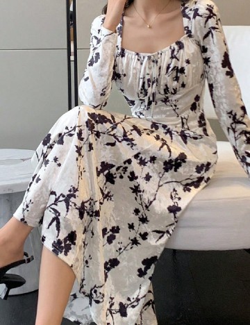 Rochie lunga Dazy, alb