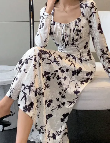 Rochie lunga Dazy, alb Alb