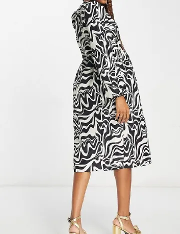 Rochie medie Monki, alb/negru Negru