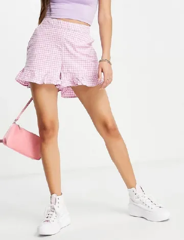 Pantaloni scurti Pieces, roz Roz