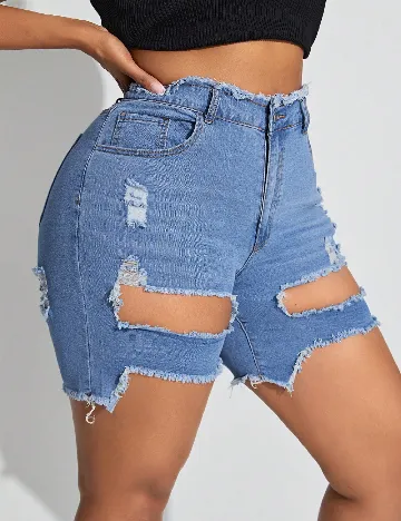 Pantaloni scurti SHEIN CURVE, albastru Albastru