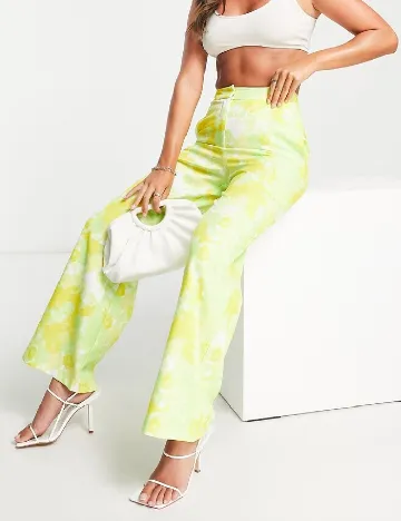 Pantaloni ASOS, verde/galben Verde