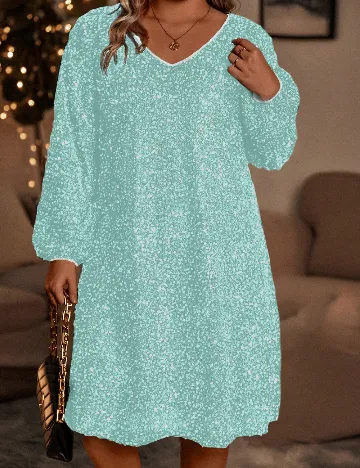 Rochie scurta SHEIN CURVE, albastru Albastru