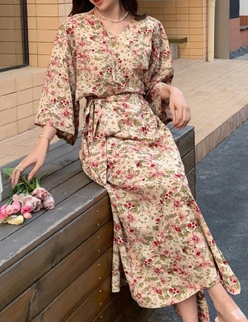 Rochie lunga Dazy, floral print