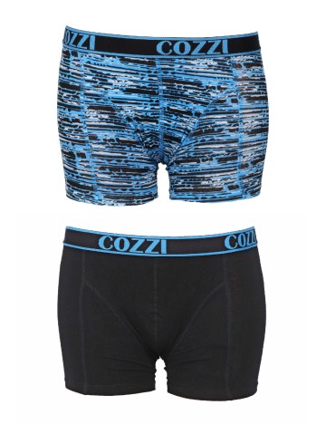 Set Boxeri 2 perechi Cozzi, albastru/negru