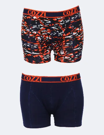 Set Boxeri 2 perechi Cozzi, bleumarin/mix culori Albastru