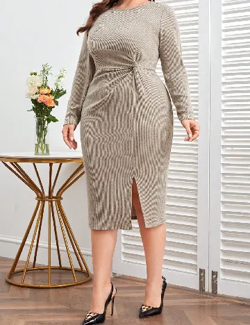 Rochie medie SHEIN CURVE, crem Crem