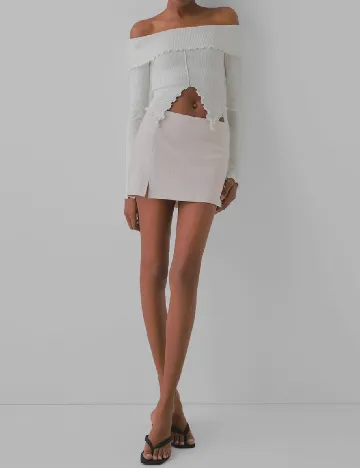 Fusta pantalon Bershka, gri deschis Gri