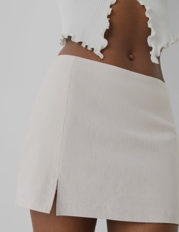 Fusta pantalon Bershka, gri deschis