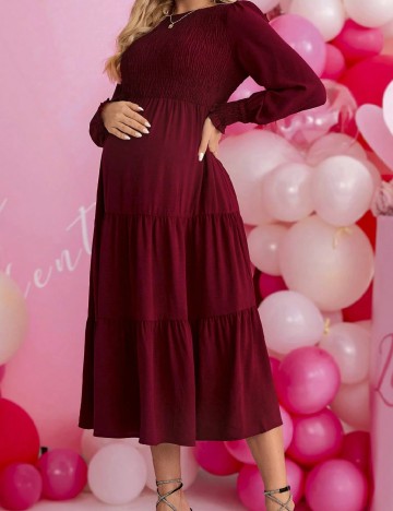 Rochie medie SHEIN Maternity, visiniu
