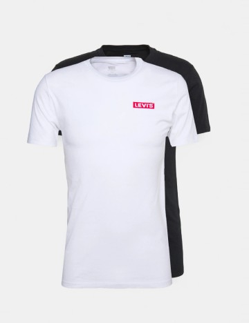 Set Tricouri 2 bucati Levi S, alb/negru