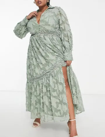 Rochie lunga ASOS Curve, verde Verde