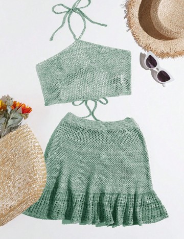 Compleu De Plaja SHEIN, verde