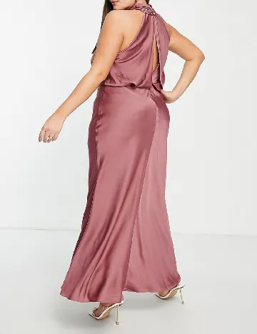 Rochie lunga ASOS Curve, roz pudra inchis Roz